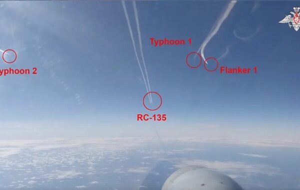 Russian MOD Releases Video Of Su-27s Shadowing RAF RC-135 And Typhoons Over Black Sea