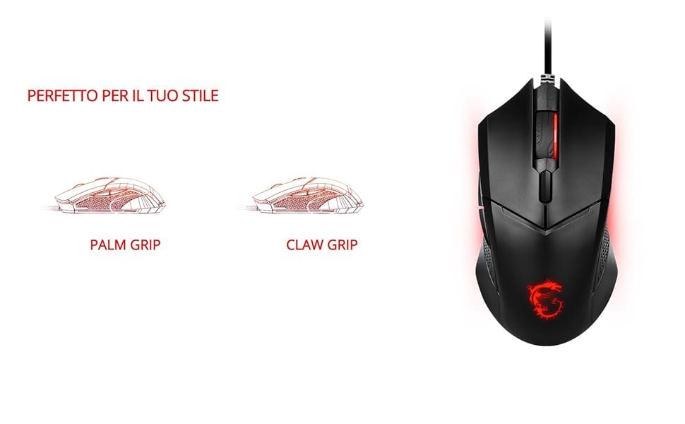 MSI Clutch GM08 - Mouse Gaming simmetrico USB