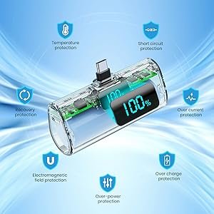 Power Bank per iPhone 15 Caricabatterie Portatile, power bank USB C Batteria Esterna Mini Powerbank