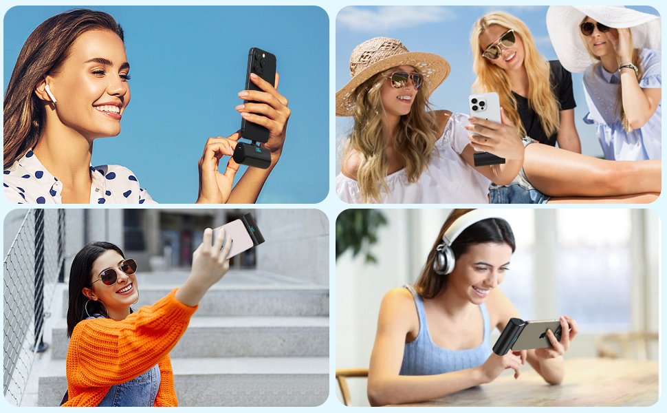 Power Bank per iPhone 15 Caricabatterie Portatile, power bank USB C Batteria Esterna Mini Powerbank