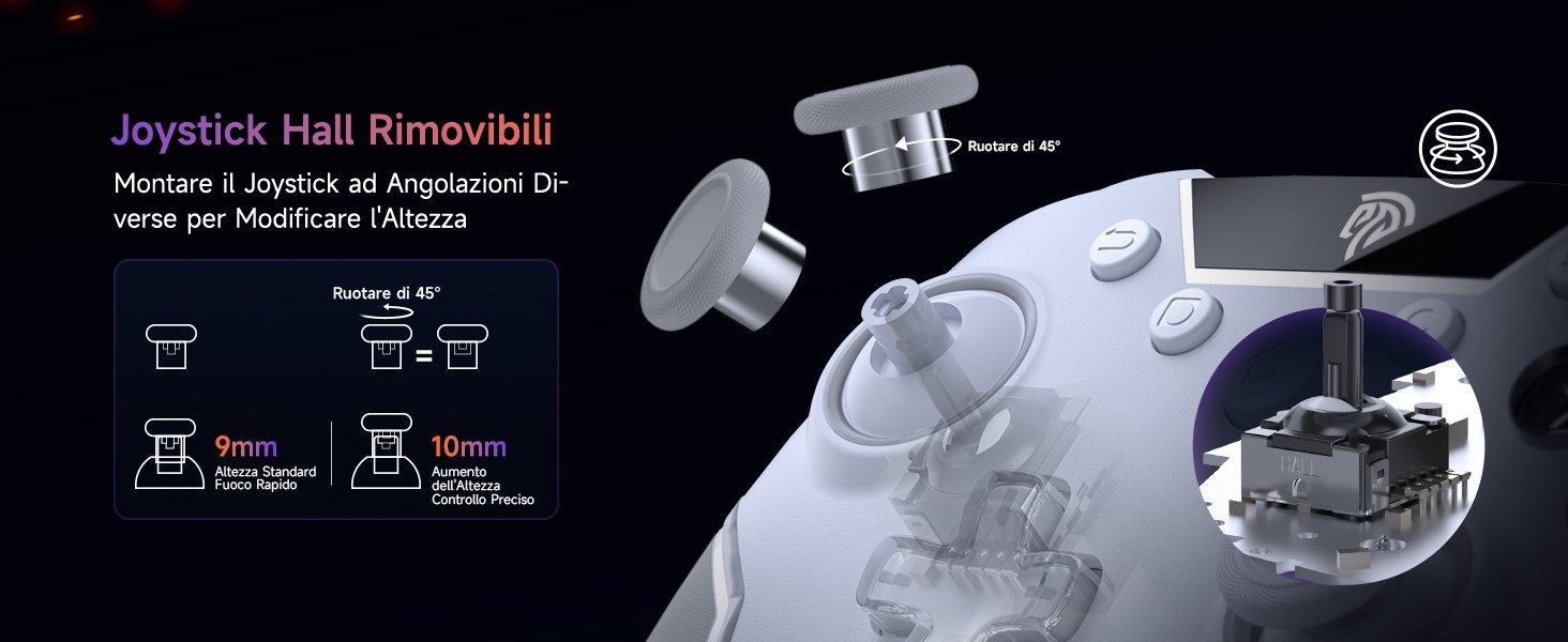 Joystick Hall Rimovibili