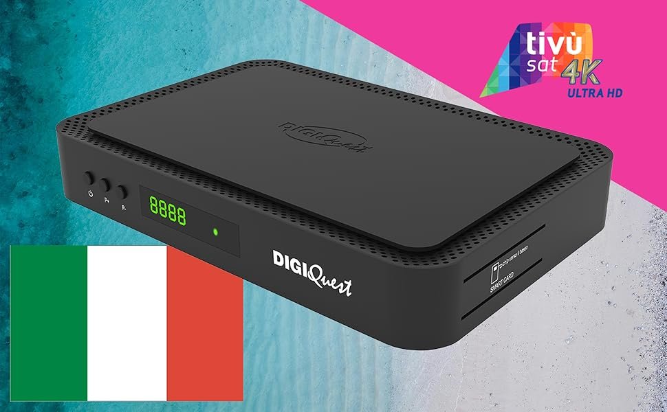DigiQuest digi quest tivusat tivu sat ti vu sat card cart carte 4k uhd ultra hd ultra high 4 k italy