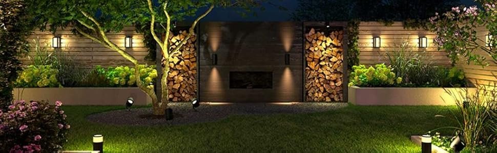 Giardino illuminato con Lampadine Smart Beacon Bluetooth