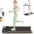 UREVO Tapis Roulant Legno di Noce con Smart APP,1-6KM/H Walking Pad Elettrico con 8 Ammortizzatori Motore 2.5HP con display a LED telecomandato Tapis Roulant Elettrico Salvaspazio