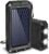 WEENCOO Batteria esterna solare 20000mAh USB caricatore portatile con pannello solare, Splashproof, antipolvere, antiurto power bank con 2 torce tascabili, porta di ingresso di tipo C, bussola (nero)