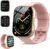 Smartwatch Uomo Donna con Effettua o Risposta Chiamate, 1.95″ Orologio Smartwatch Contapassi/Cardiofrequenzimetro/Sonno, 110+ Modalità Sportivo Fitness Tracker, IP68 Smart Watch Android iOS, Oro Rosa