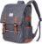 Modoker Vintage Laptop Backpack for Women Men,Travel Backpacks with USB Charging Port Fashion Backpack Fits 15.6Inch Notebook, Grey