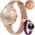 Orologio Smartwatch Donna Fitness Chiamate: Orologi Smart Watch Telefono Contapassi Impermeabile Polso Sanguigna Pressione Cardiofrequenzimetro Sport Tracker Bluetooth 1,27 Touchscreen Android iOS Oro