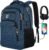 KASIBON Zaino Uomo, Impermeabile Zaino per PC Portatile, Zaino Porta PC con Caricatore USB e Borsa Antifurto, Zaino per Laptop, Universita, Scuola, Lavoro, Viaggio, Regalo
